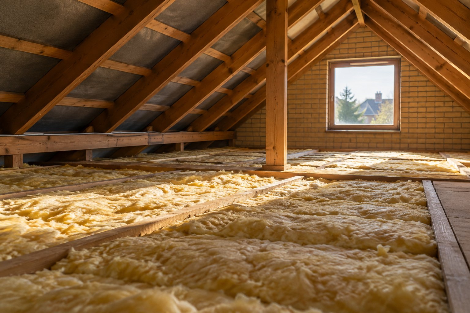 Efterisolering af loft i et hus fra 1970erne