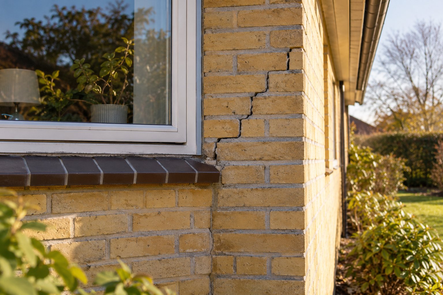 Reparation af sætningsrevner i et hus fra 1970erne